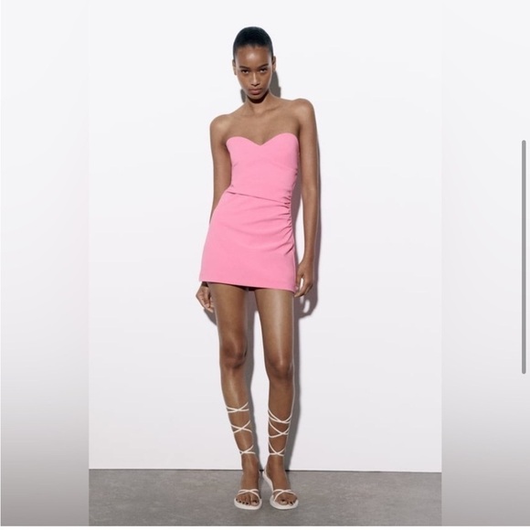 Zara Romper Dress Size XL Pink - Picture 1 of 9